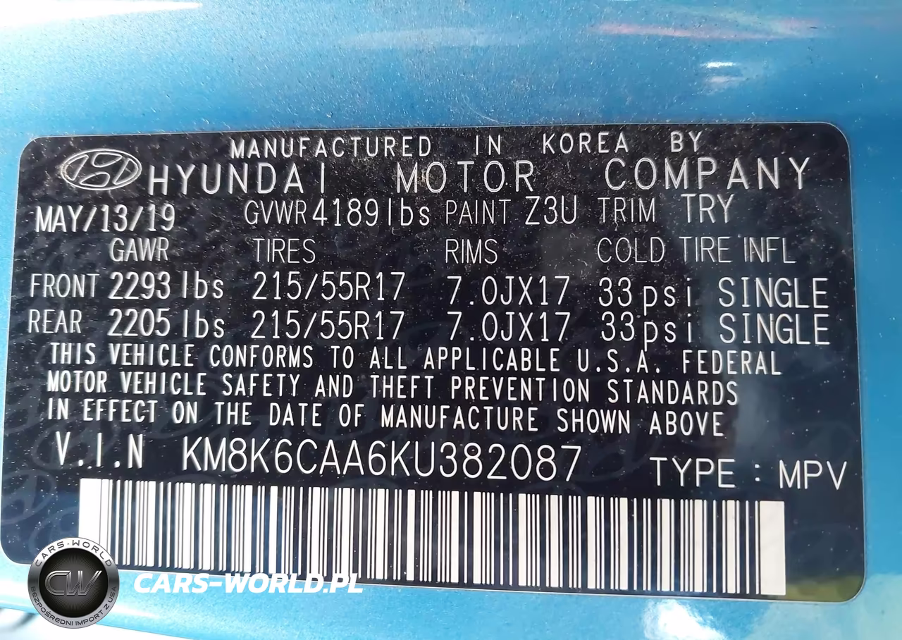 2019 Hyundai Kona Sel VIN:KM8K6CAA6KU382087 - 9
