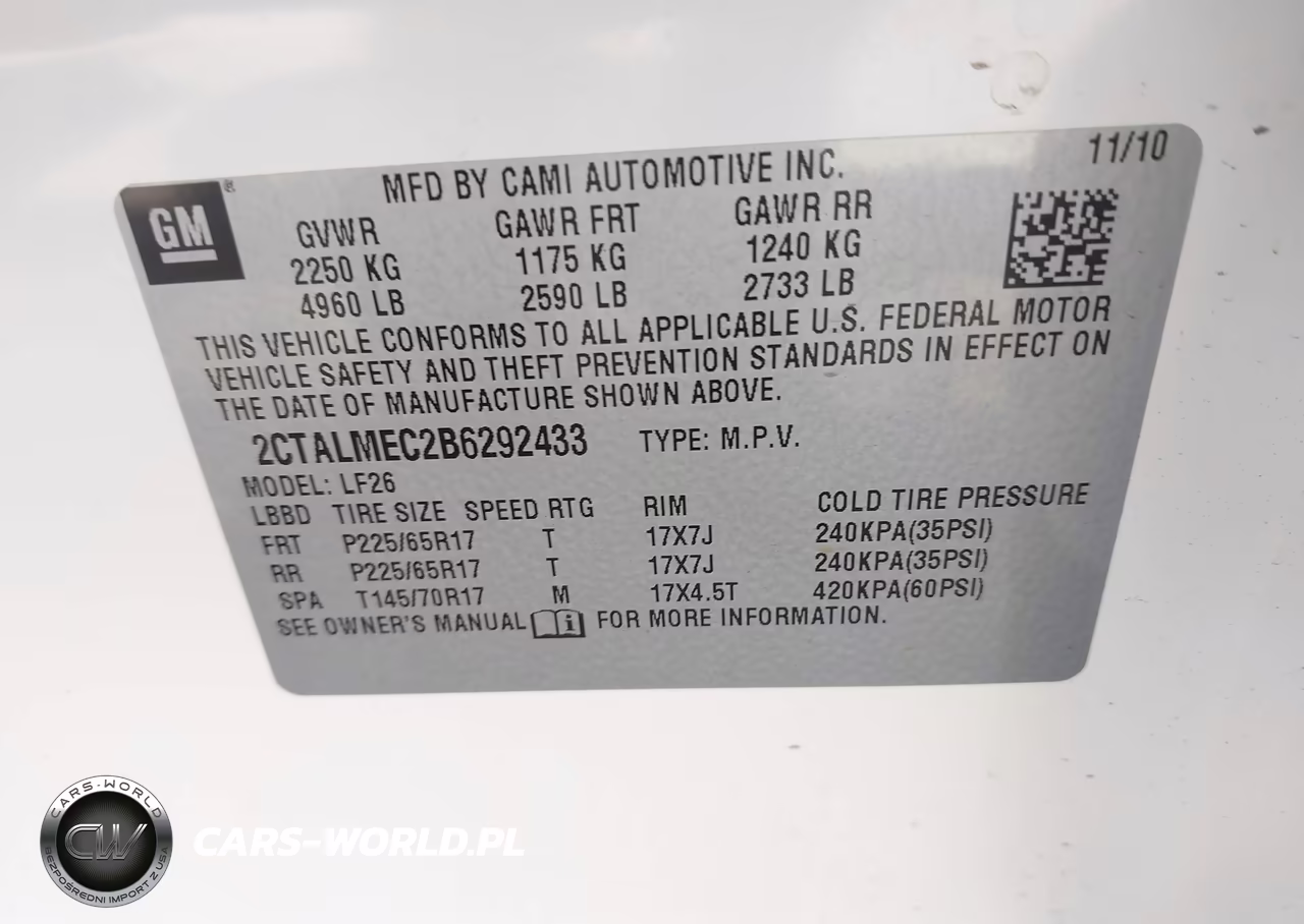 2011 GMC Terrain Sle-1 VIN:2CTALMEC2B6292433 - 9