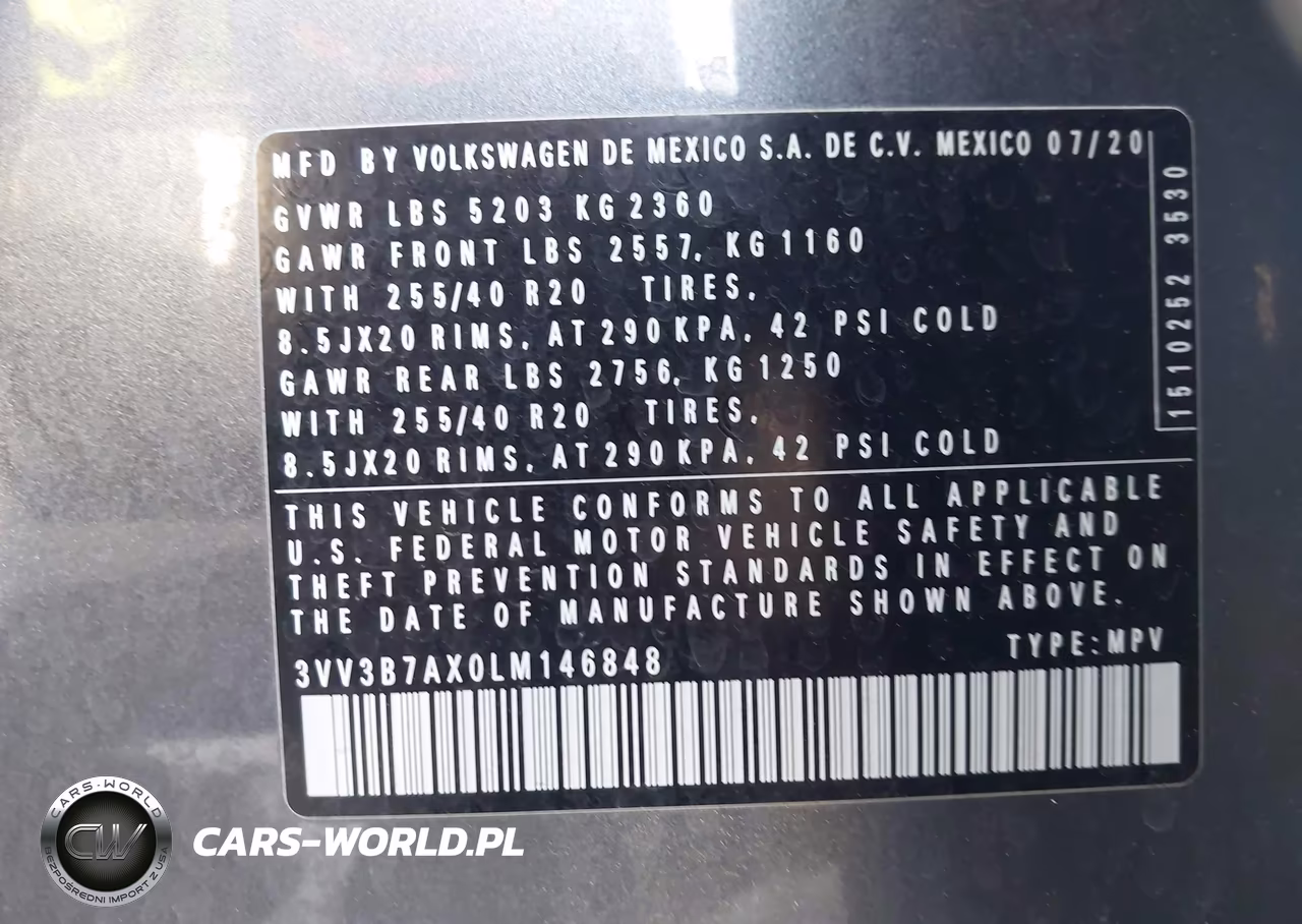 2020 Volkswagen Tiguan 2.0T Se-2.0T Se R-Line Black-2.0T Sel VIN:3VV3B7AX0LM146848 - 9