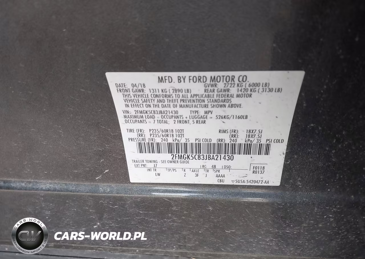2018 Ford Flex Sel VIN:2FMGK5C83JBA21430 - 9