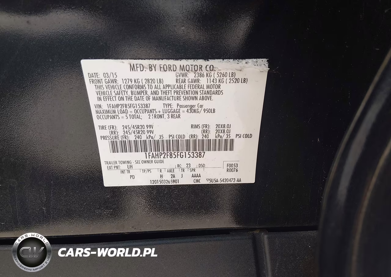 2015 Ford Taurus Limited VIN:1FAHP2F85FG153387 - 9