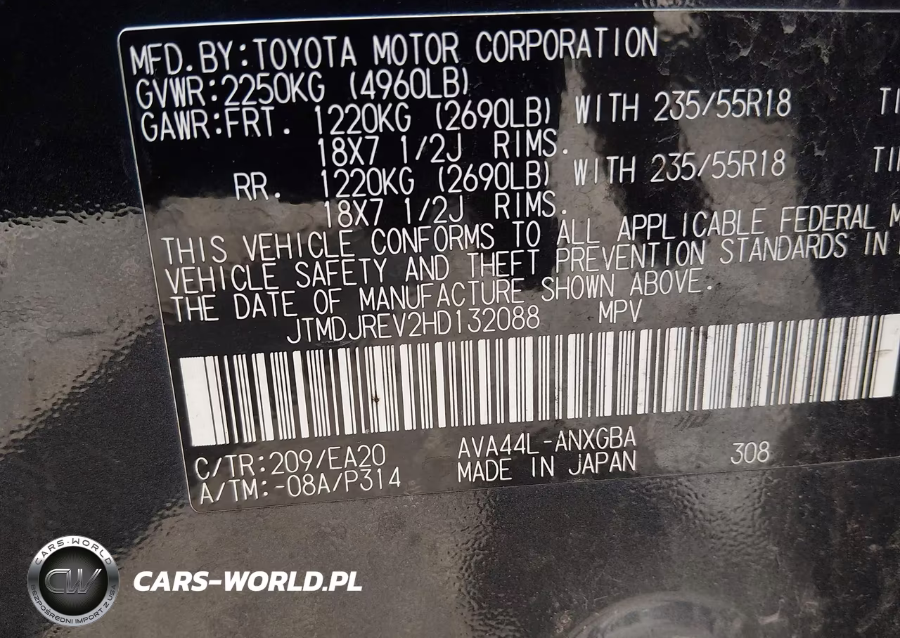 2017 Toyota Rav4 Hybrid Limited VIN:JTMDJREV2HD132088 - 9