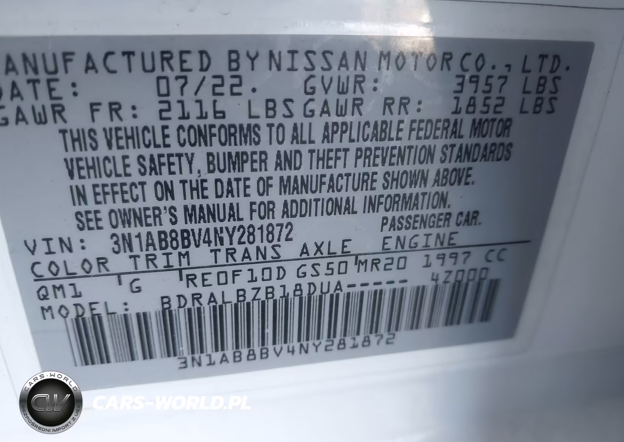 2022 Nissan Sentra S Xtronic Cvt VIN:3N1AB8BV4NY281872 - 9