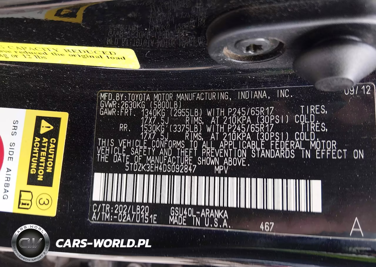 2013 Toyota Highlander Se V6 VIN:5TDZK3EH4DS092847 - 9