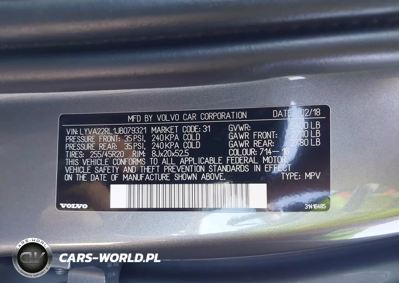 2018 Volvo Xc60 T6 Inscription VIN:LYVA22RL1JB079321 - 9