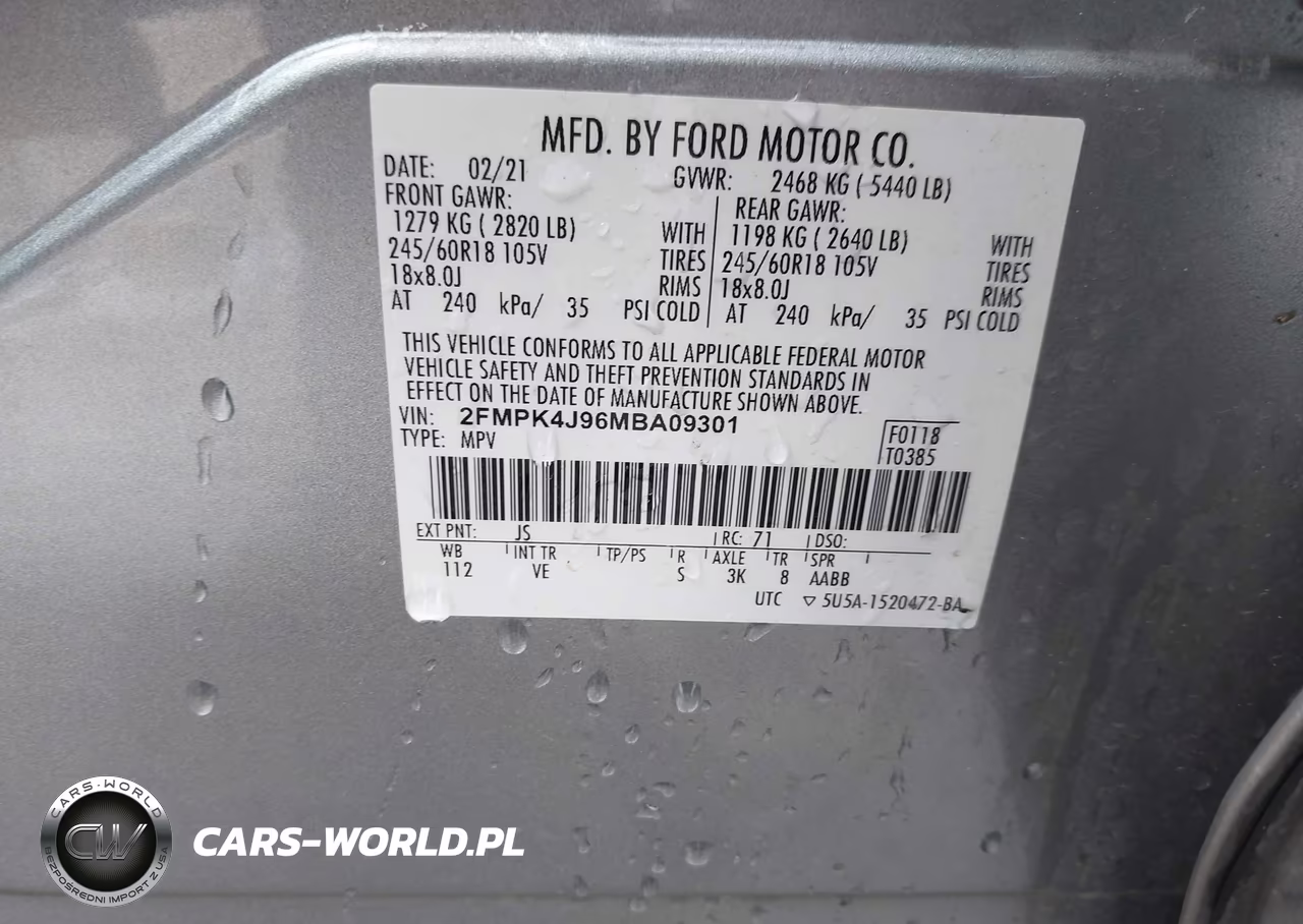 2021 Ford Edge Sel VIN:2FMPK4J96MBA09301 - 9