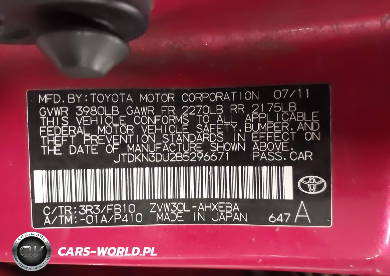 2011 Toyota Prius Two VIN:JTDKN3DU2B5296671 - 9