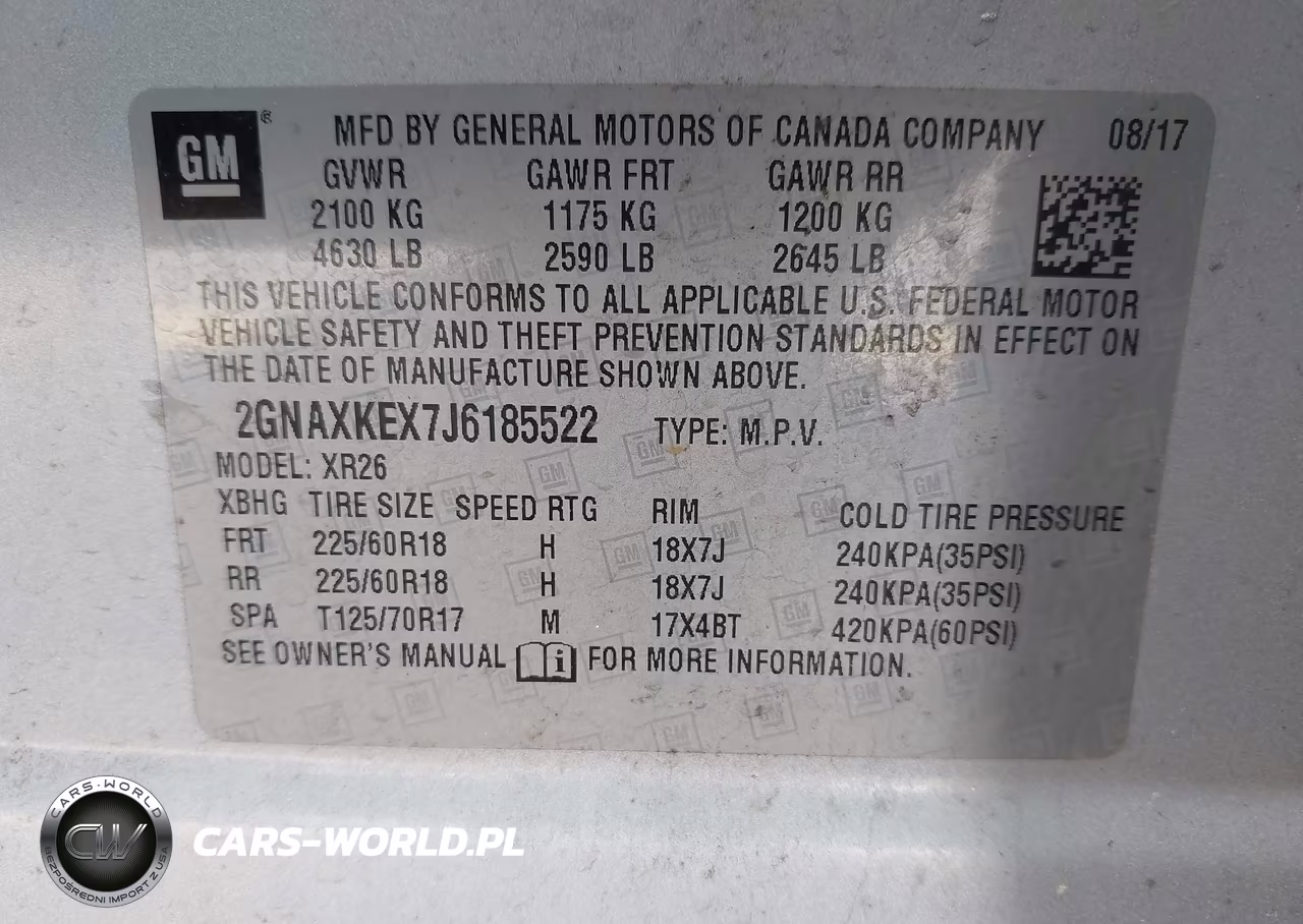 2018 Chevrolet Equinox Lt VIN:2GNAXKEX7J6185522 - 9