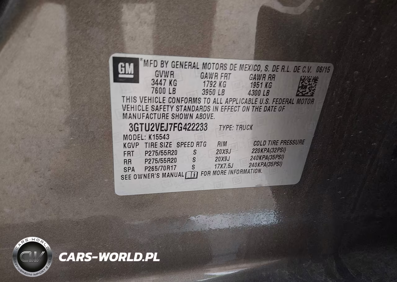 2015 GMC Sierra 1500 Slt VIN:3GTU2VEJ7FG422233 - 9