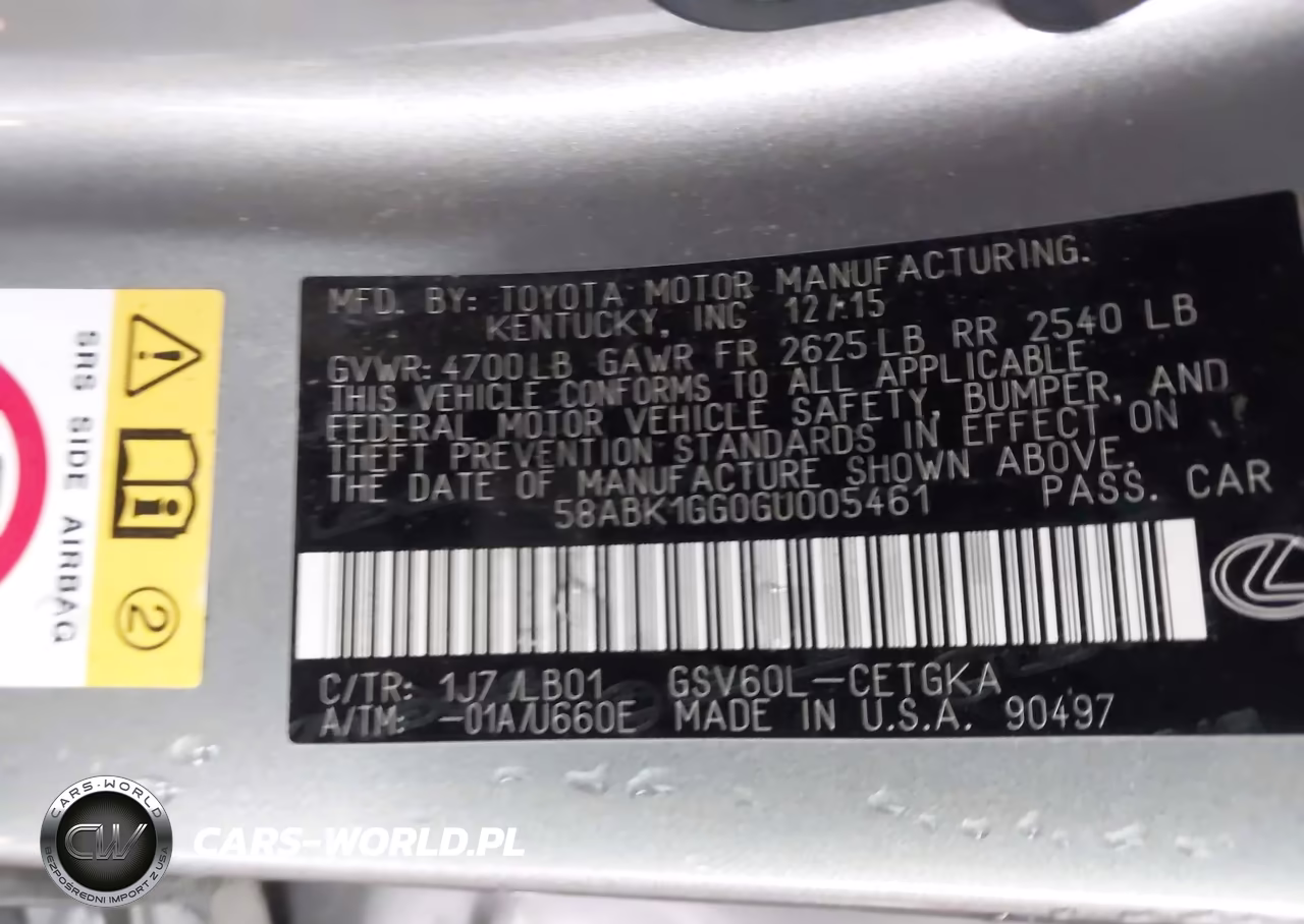 2016 Lexus Es 350 VIN:58ABK1GG0GU005461 - 9