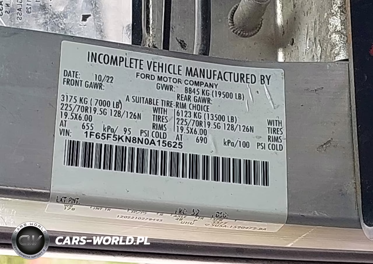 2022 Ford F-59 Commercial Stripped VIN:1F65F5KN8N0A15625 - 8