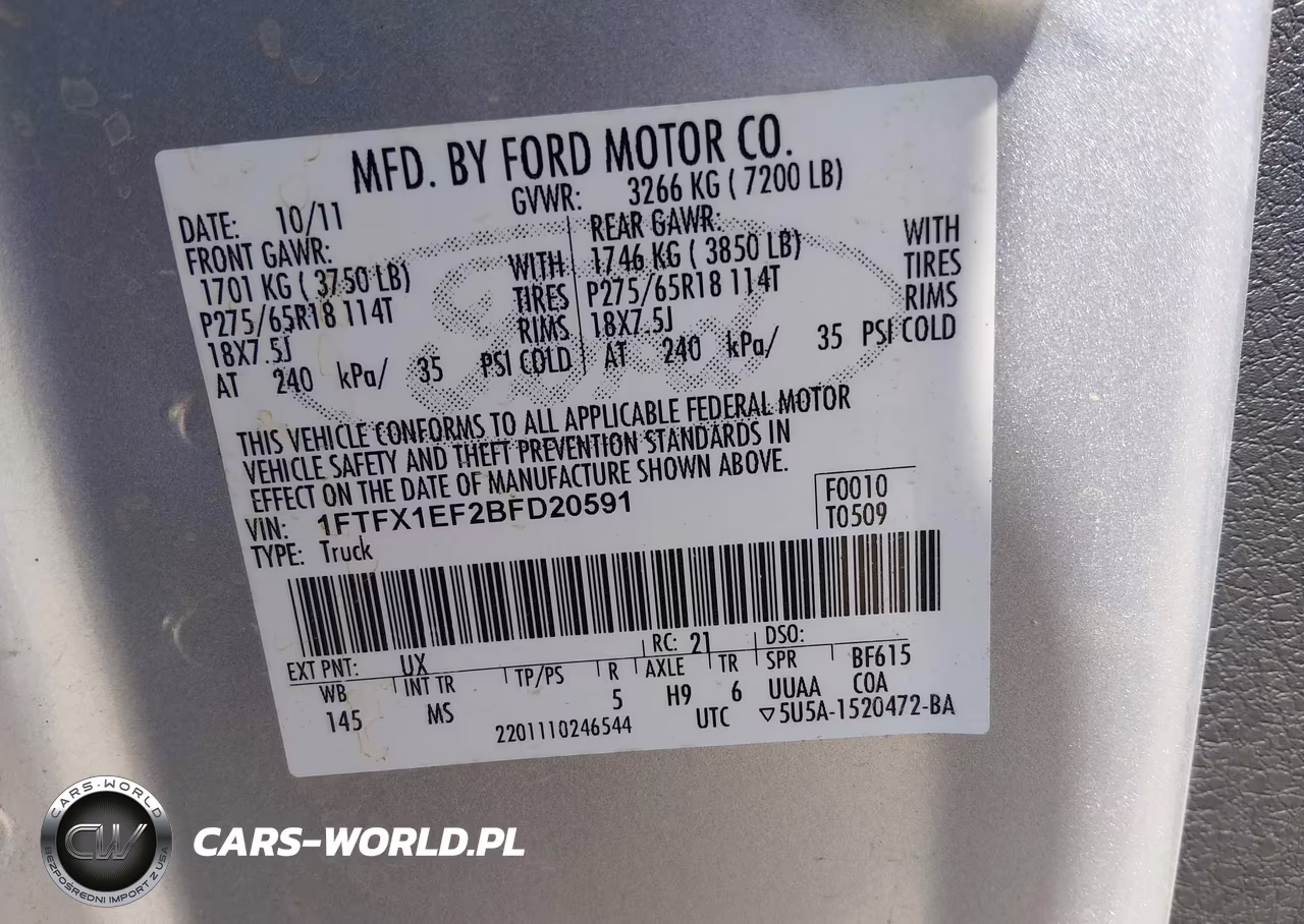 2011 Ford F-150 Xlt VIN:1FTFX1EF2BFD20591 - 9