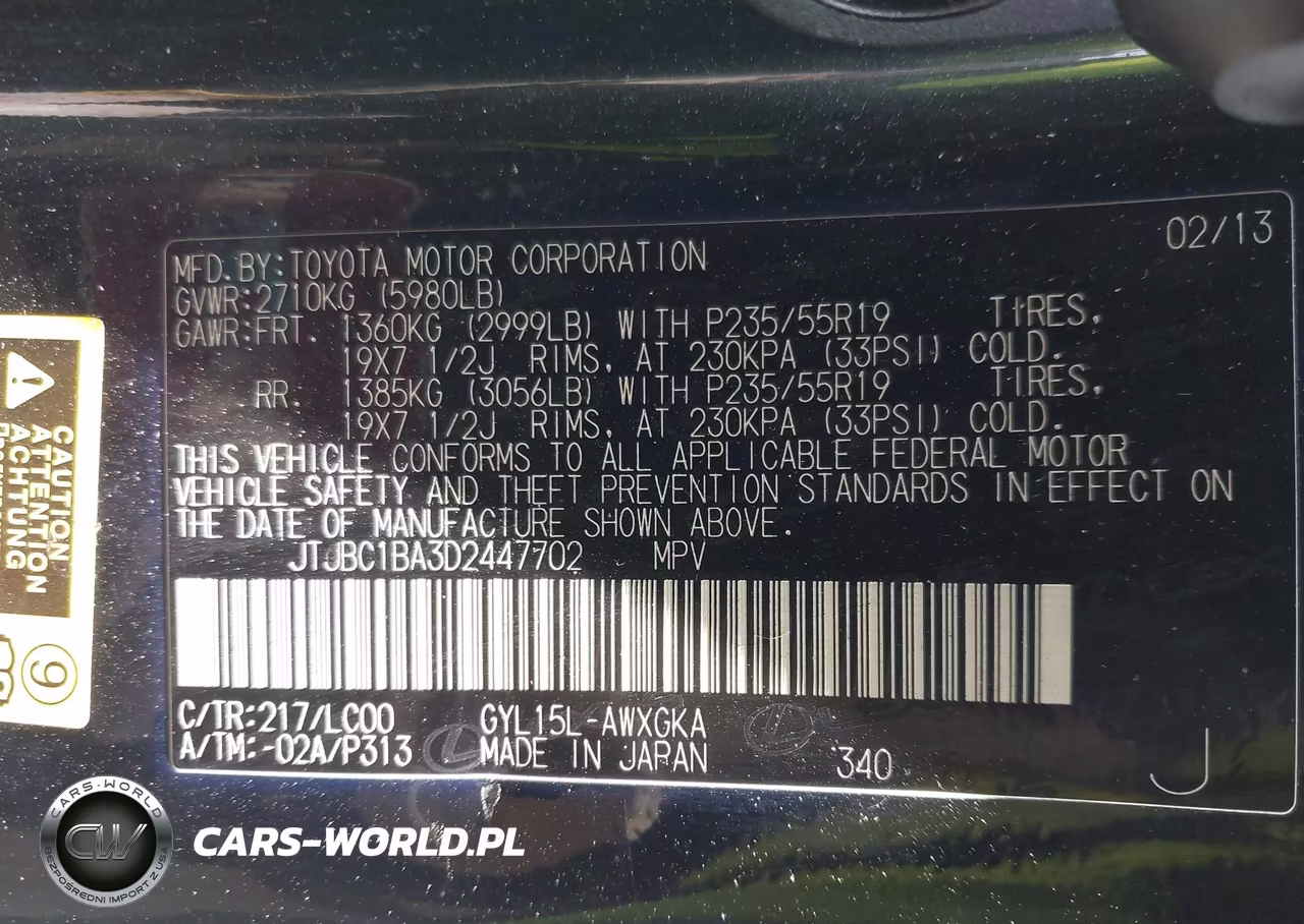 2013 Lexus Rx 450H VIN:JTJBC1BA3D2447702 - 9
