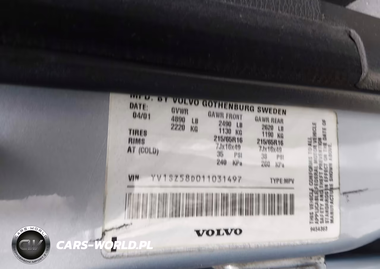 2001 Volvo V70 Xc VIN:YV1SZ58D011031497 - 9