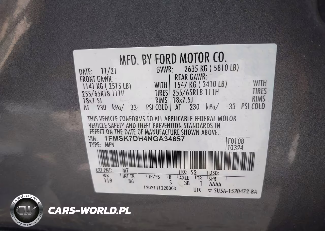 2022 Ford Explorer Xlt VIN:1FMSK7DH4NGA34657 - 9