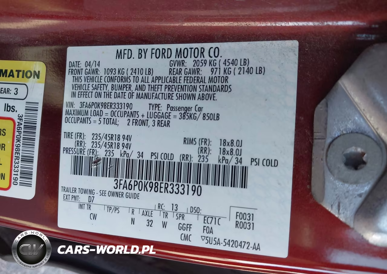 2014 Ford Fusion Titanium VIN:3FA6P0K98ER333190 - 9