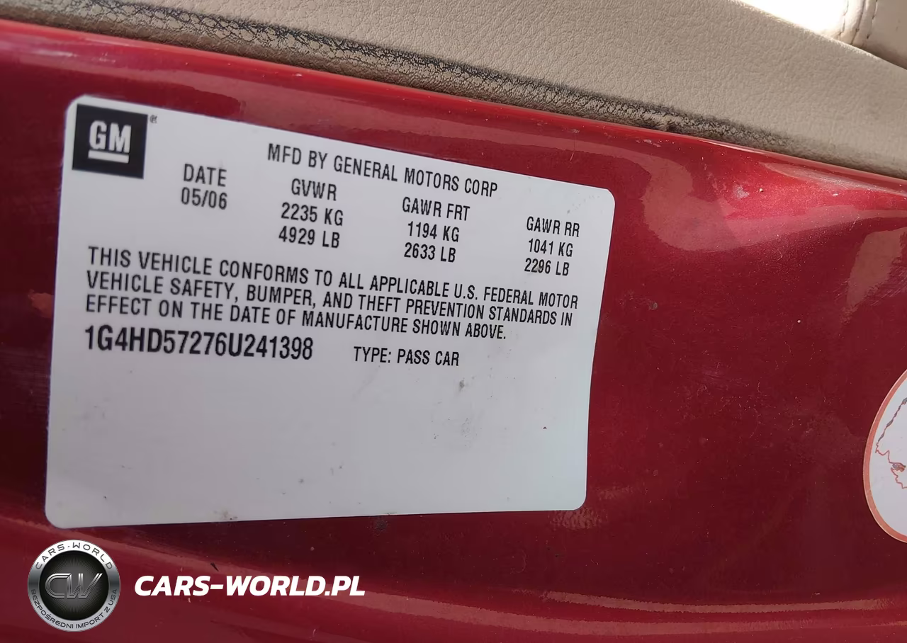2006 Buick Lucerne Cxl VIN:1G4HD57276U241398 - 9