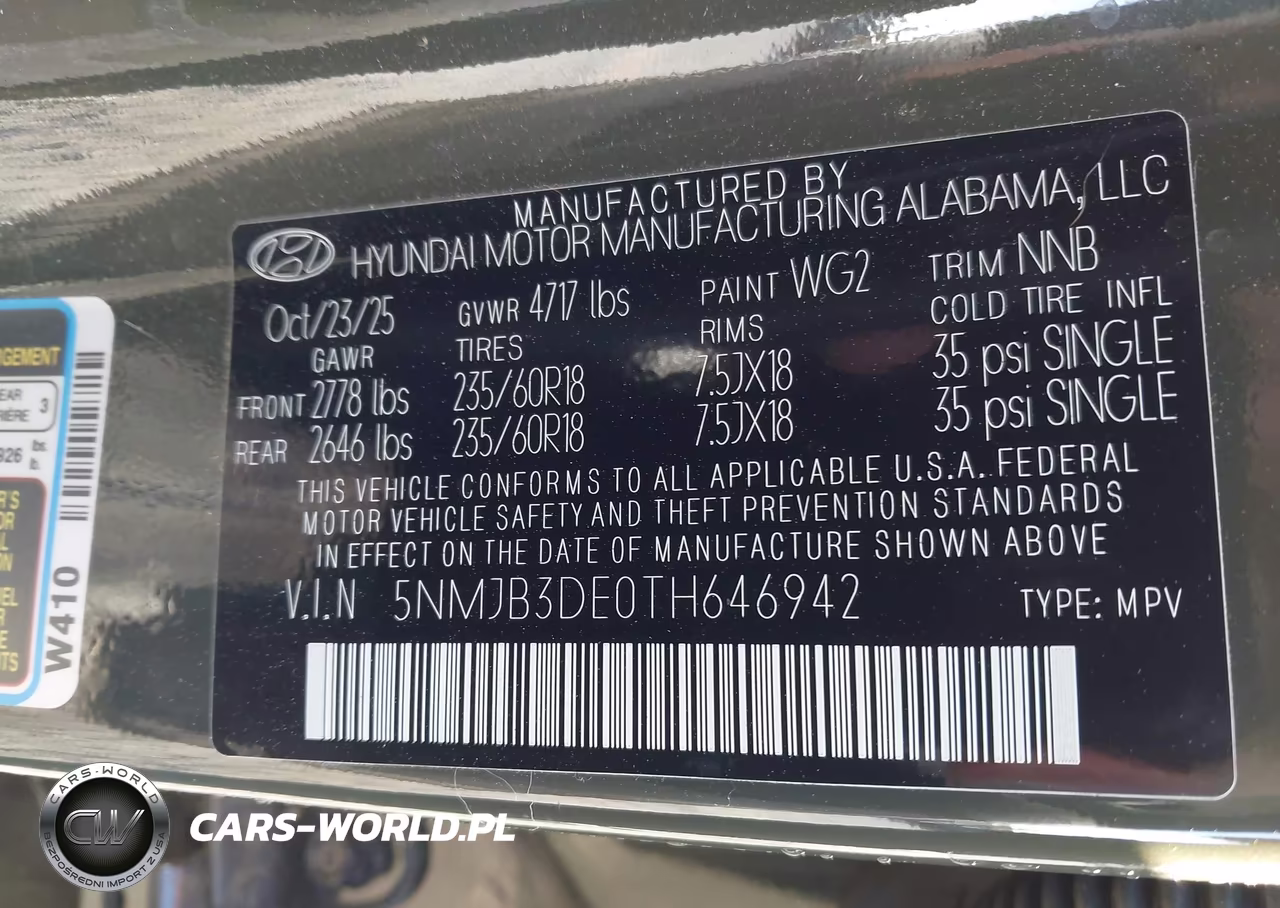 2026 Hyundai Tucson Sel VIN:5NMJB3DE0TH646942 - 9