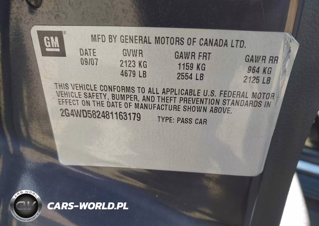 2008 Buick Lacrosse Cxl VIN:2G4WD582481163179 - 9