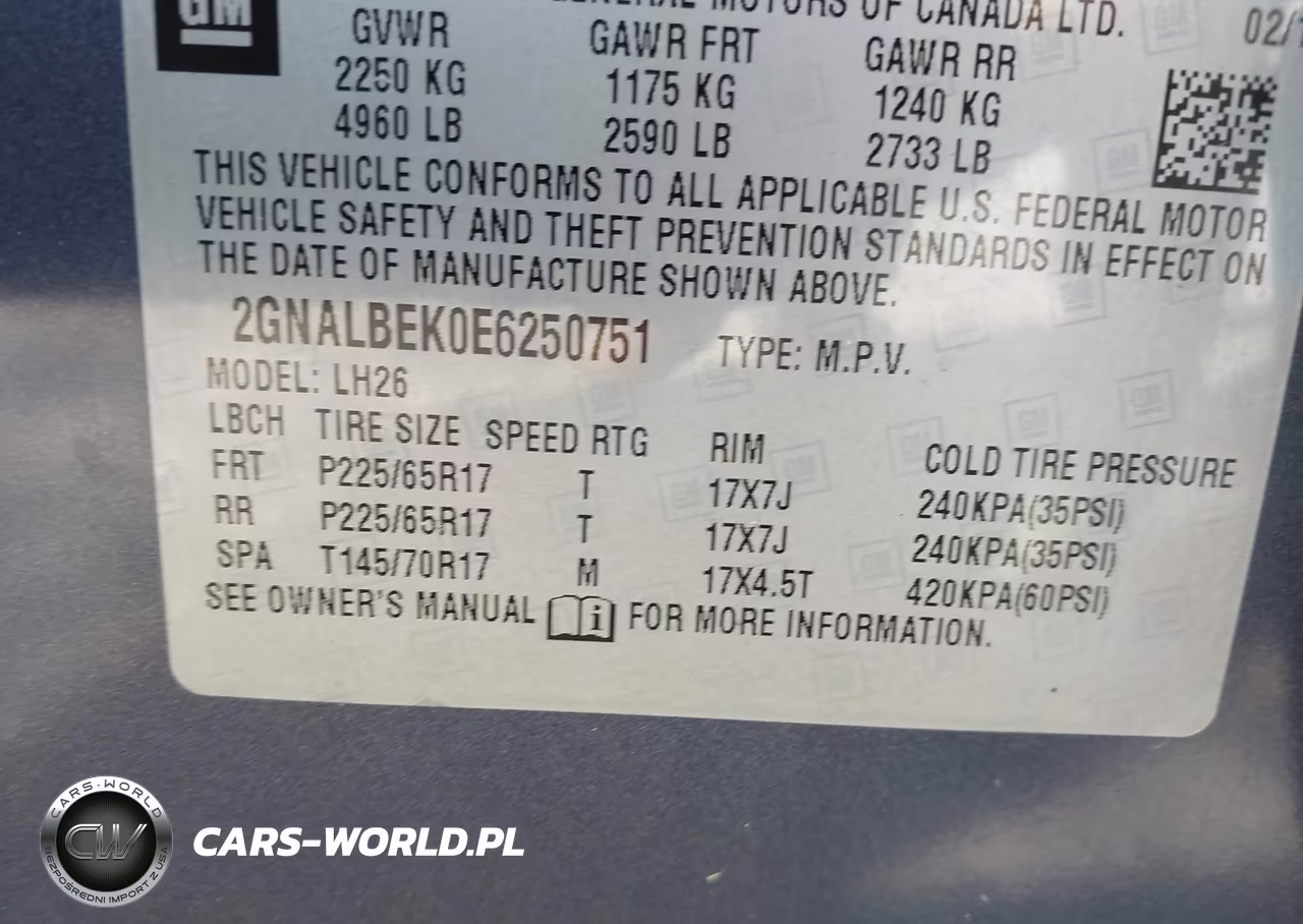 2014 Chevrolet Equinox 1Lt VIN:2GNALBEK0E6250751 - 9
