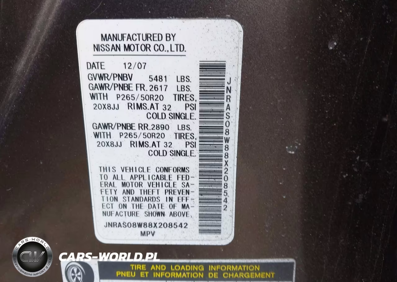 2008 Infiniti Fx35 VIN:JNRAS08W88X208542 - 9