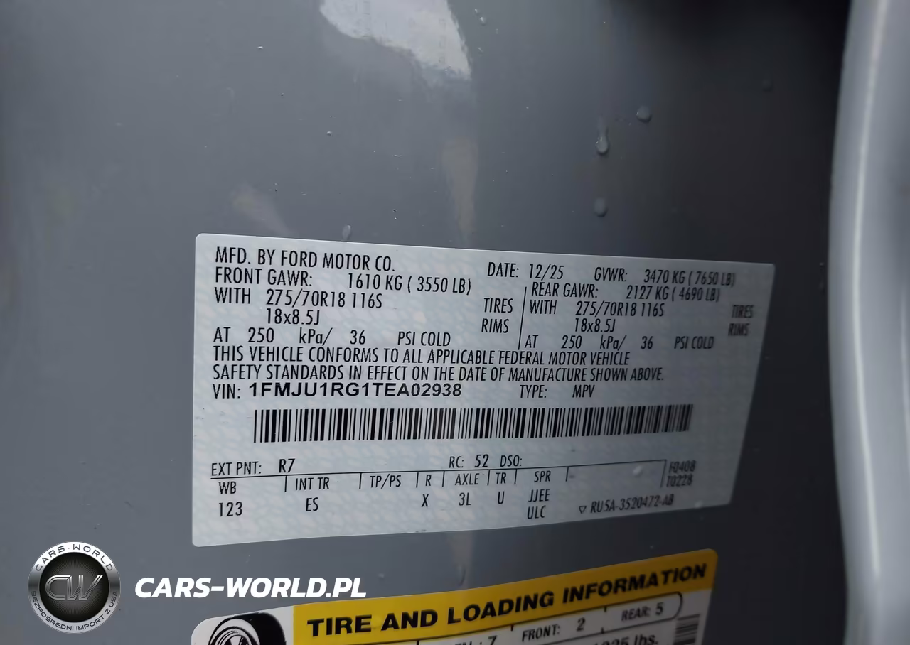 2026 Ford Expedition Tremor VIN:1FMJU1RG1TEA02938 - 9