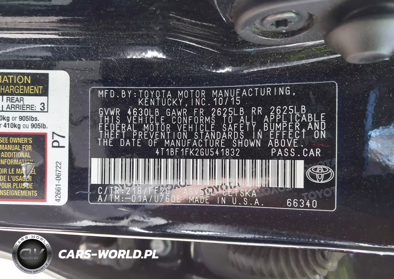 2016 Toyota Camry Se VIN:4T1BF1FK2GU541832 - 9