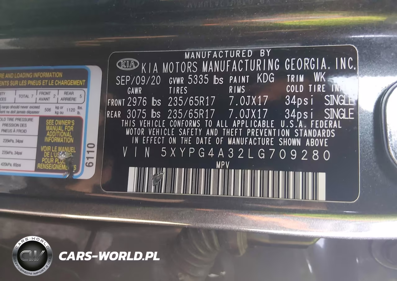 2020 Kia Sorento 2.4L Lx VIN:5XYPG4A32LG709280 - 9