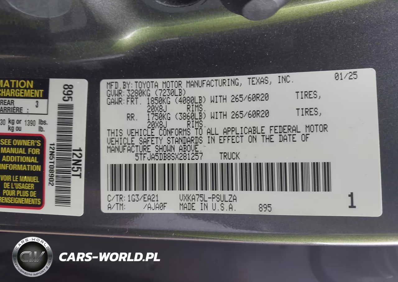 2025 Toyota Tundra Limited VIN:5TFJA5DB8SX281257 - 9