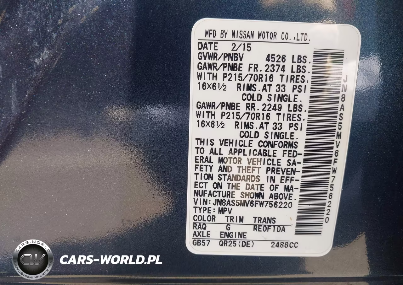 2015 Nissan Rogue Select S VIN:JN8AS5MV6FW756220 - 9