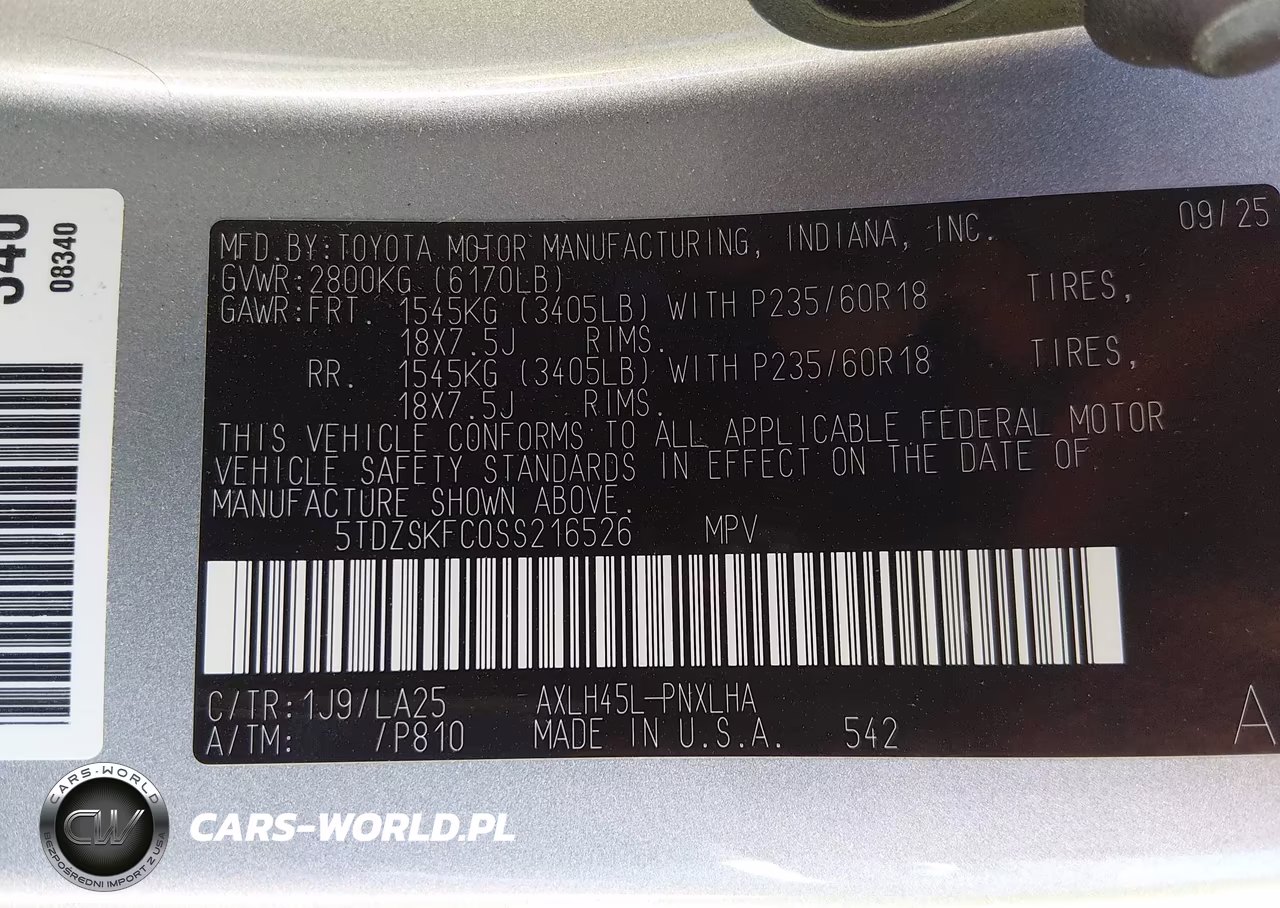 2025 Toyota Sienna Limited VIN:5TDZSKFC0SS216526 - 9