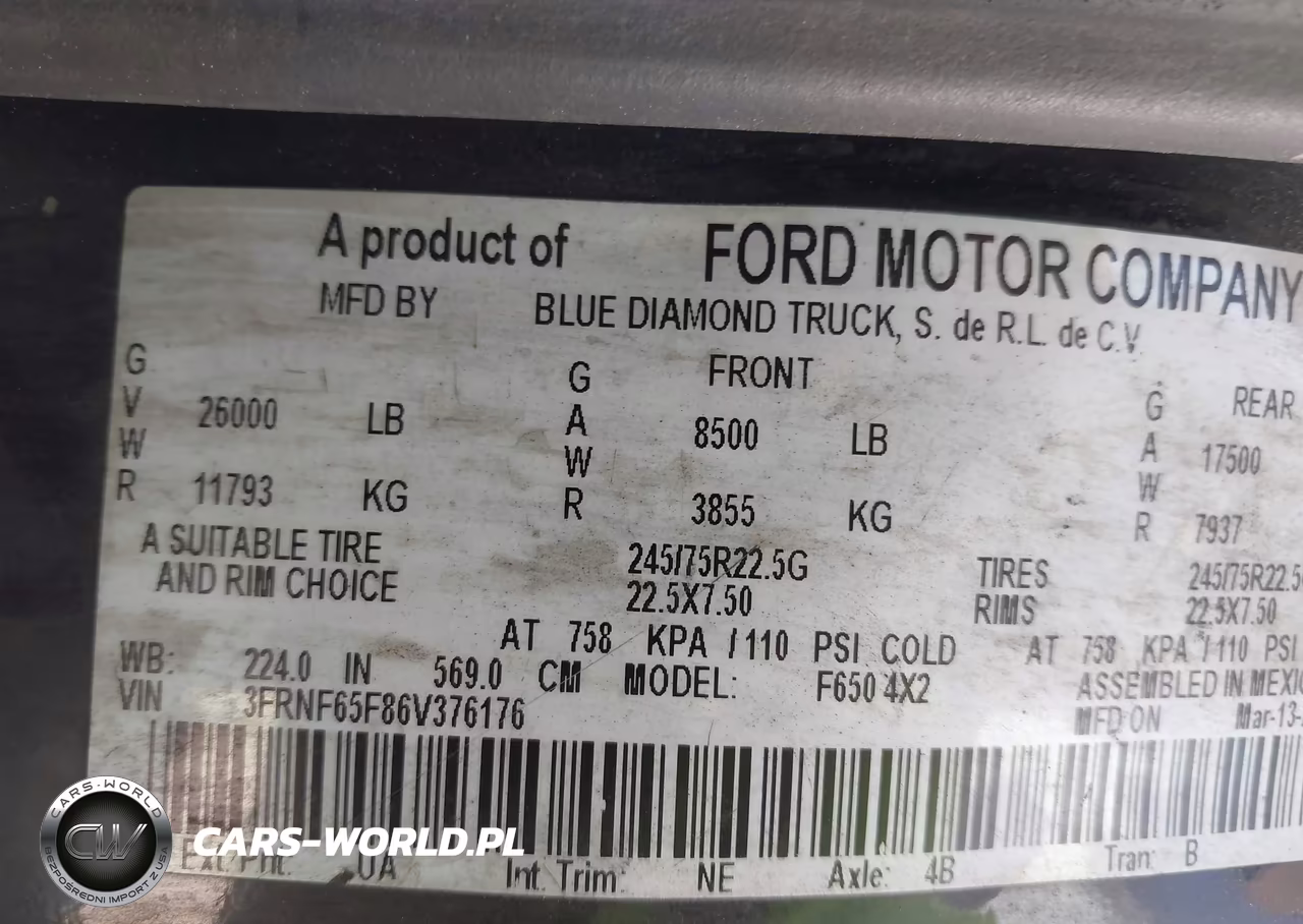 2006 Ford F-650 Xl-Xlt VIN:3FRNF65F86V376176 - 8