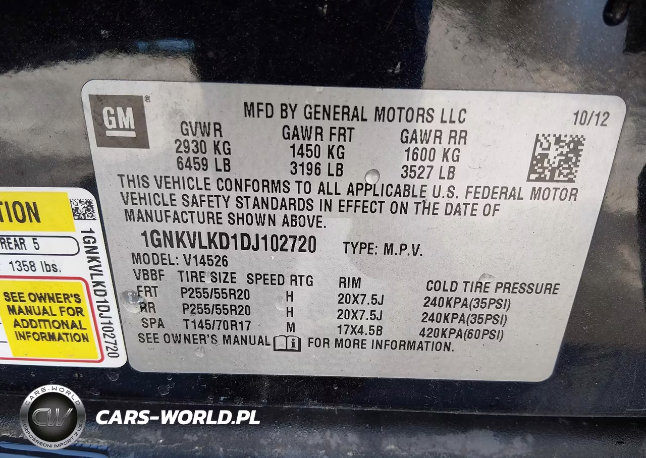 2013 Chevrolet Traverse Ltz VIN:1GNKVLKD1DJ102720 - 9
