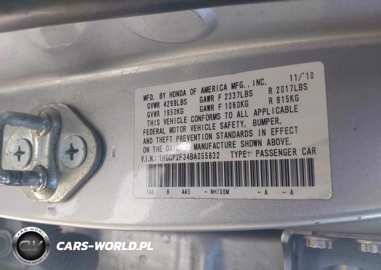 2011 Honda Accord 2.4 Lx VIN:1HGCP2F34BA055832 - 9
