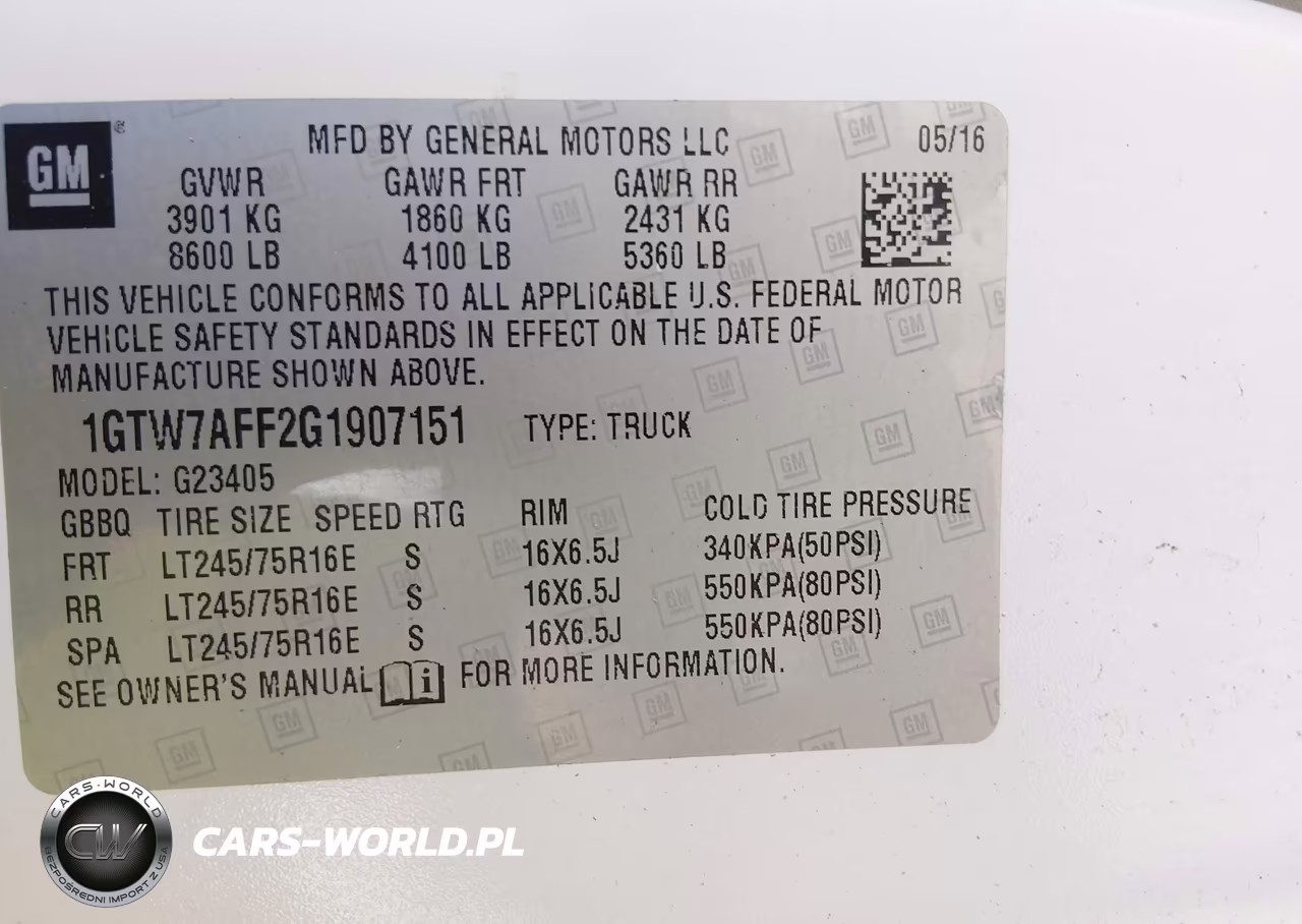2016 GMC Savana 2500 Work Van VIN:1GTW7AFF2G1907151 - 9