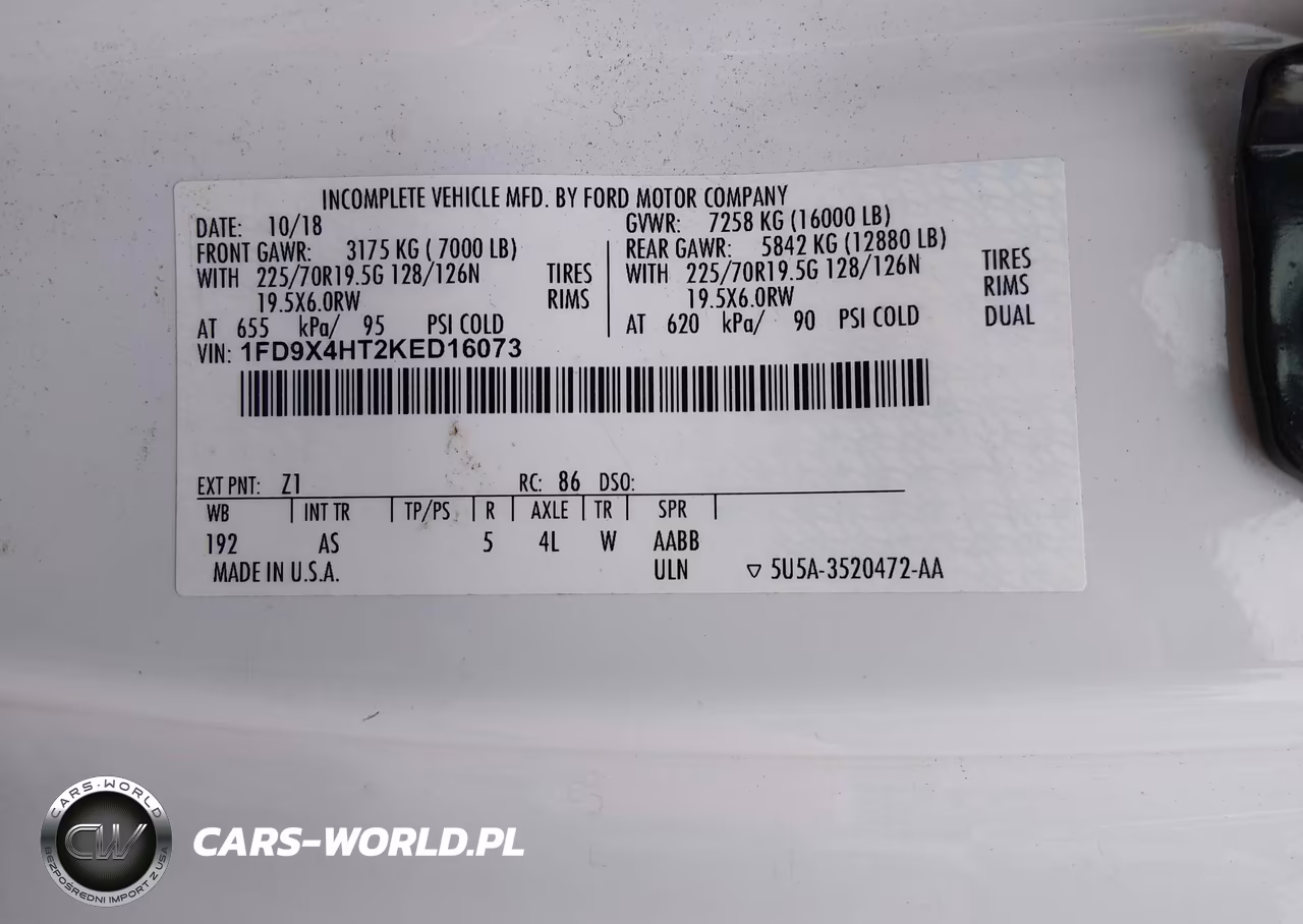 2019 Ford F-450 Chassis Xl VIN:1FD9X4HT2KED16073 - 9
