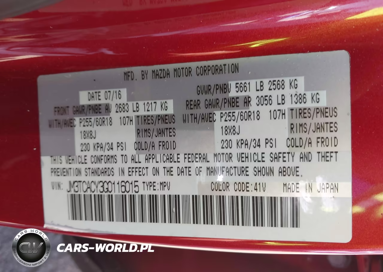2016 Mazda Cx-9 Touring VIN:JM3TCACY3G0116015 - 9