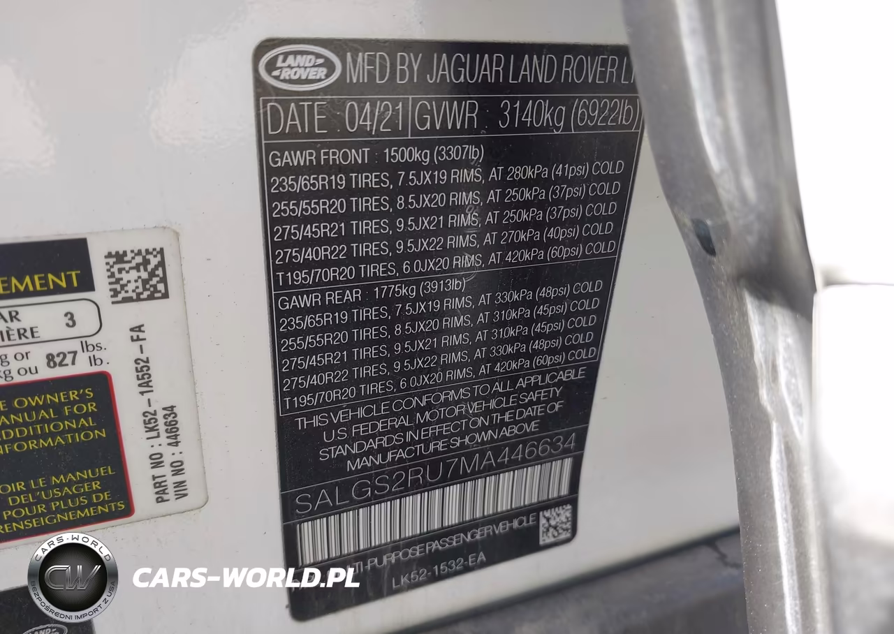 2021 Land Rover Range Rover Westminster VIN:SALGS2RU7MA446634 - 9