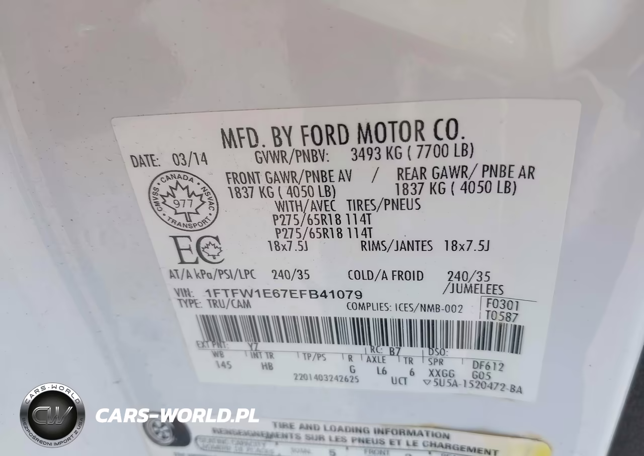 2014 Ford F-150 Lariat VIN:1FTFW1E67EFB41079 - 9
