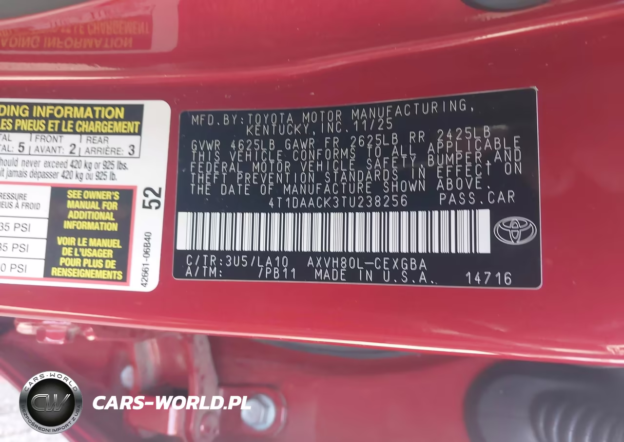 2026 Toyota Camry Xle VIN:4T1DAACK3TU238256 - 9