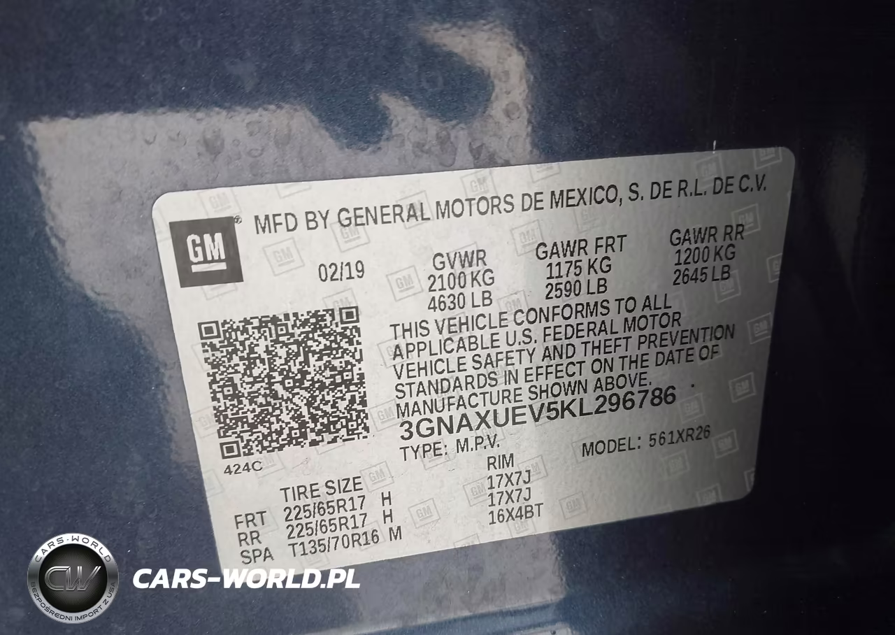 2019 Chevrolet Equinox Lt VIN:3GNAXUEV5KL296786 - 9