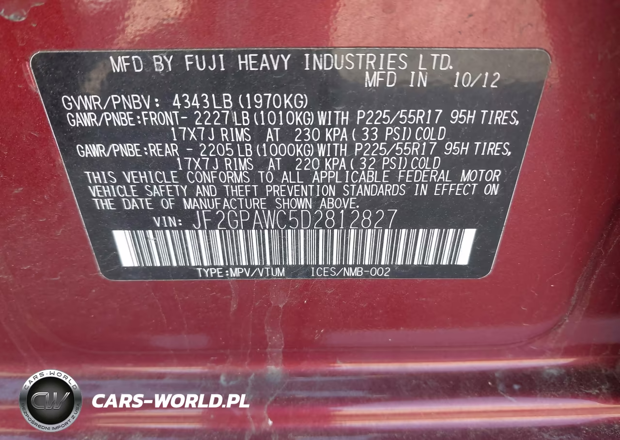 2013 Subaru Xv Crosstrek 2.0I Premium VIN:JF2GPAWC5D2812827 - 9
