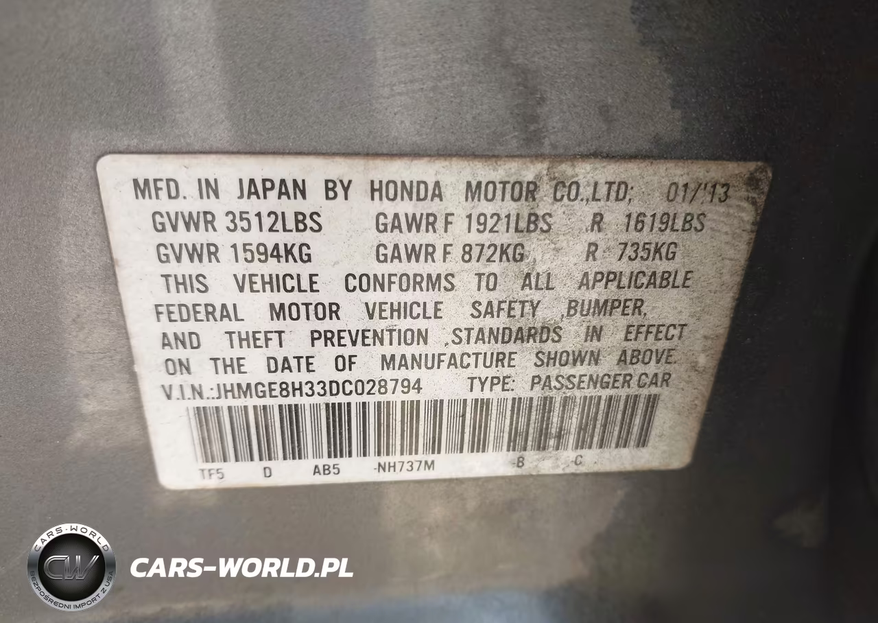 2013 Honda Fit VIN:JHMGE8H33DC028794 - 9