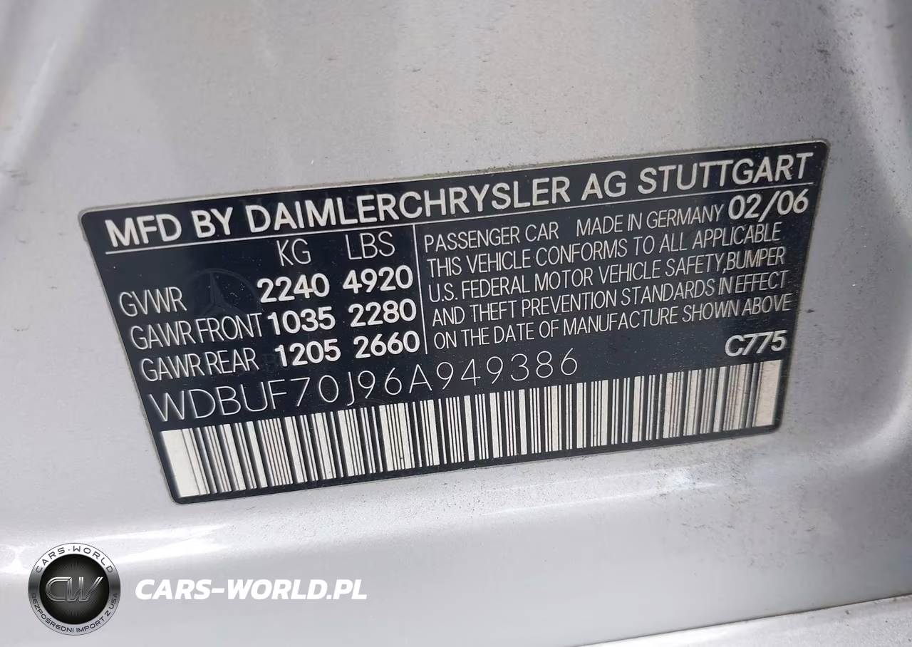 2006 Mercedes-Benz E 500 VIN:WDBUF70J96A949386 - 9