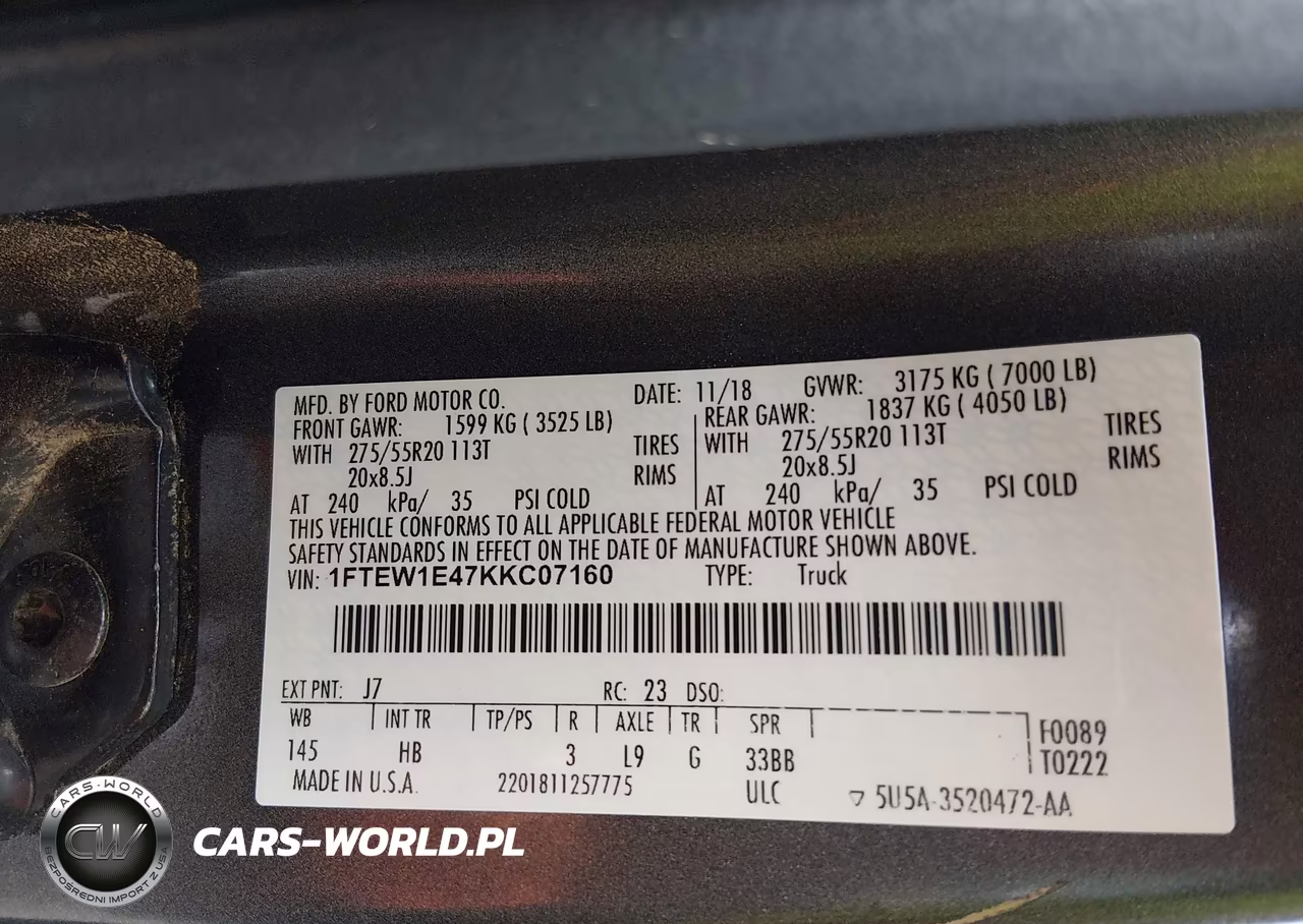 2019 Ford F-150 Lariat VIN:1FTEW1E47KKC07160 - 9
