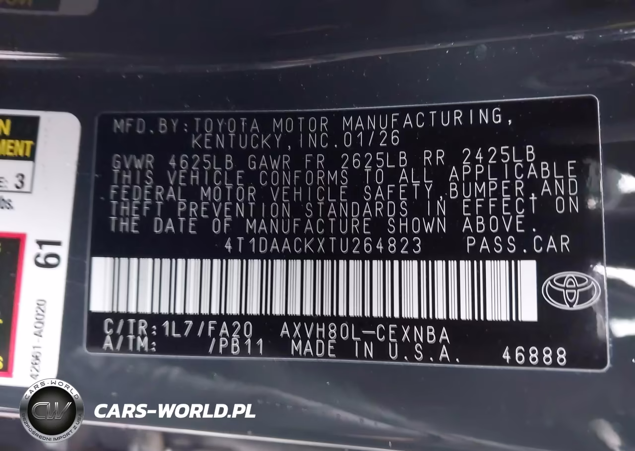 2026 Toyota Camry Le VIN:4T1DAACKXTU264823 - 9