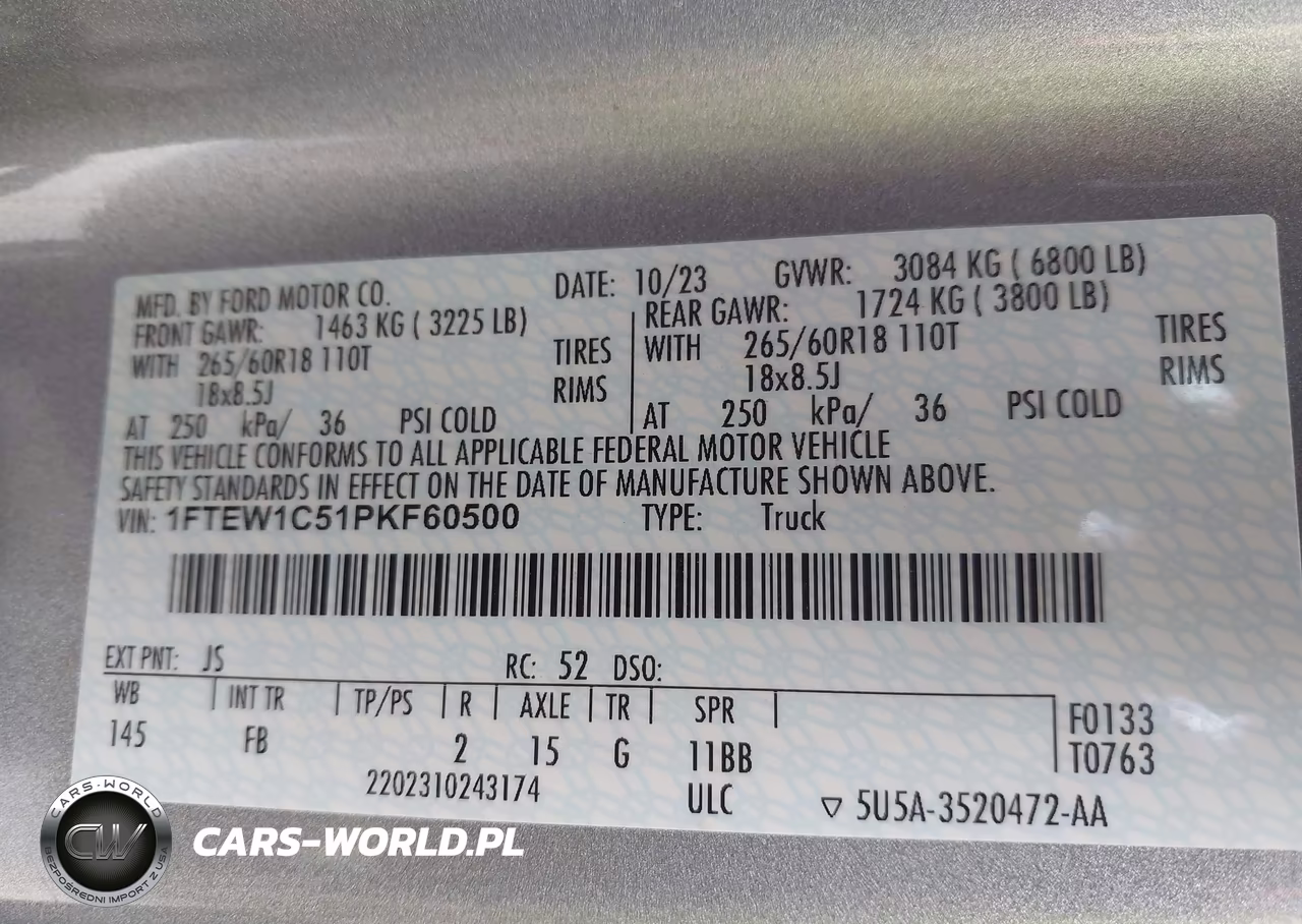 2023 Ford F-150 Xlt VIN:1FTEW1C51PKF60500 - 9