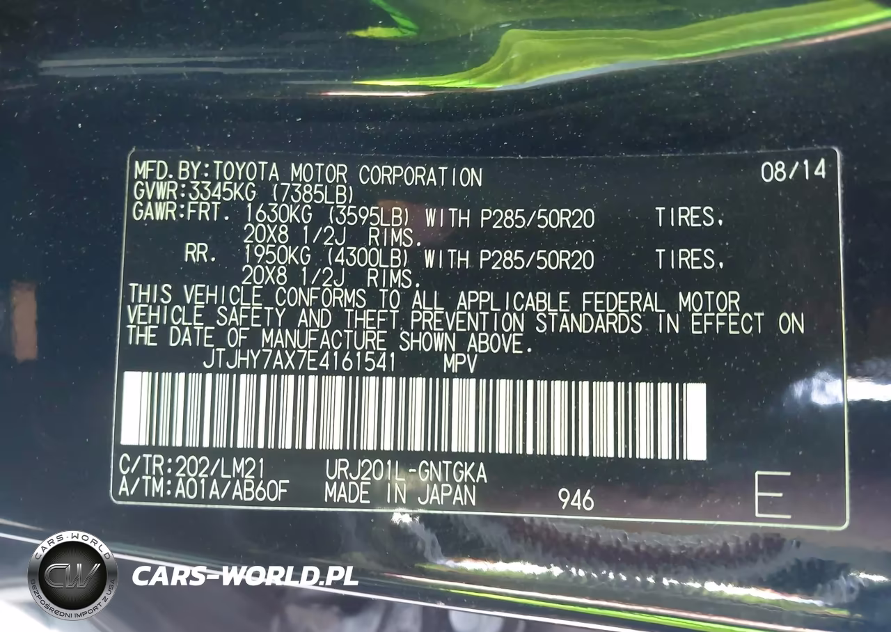 2014 Lexus Lx 570 VIN:JTJHY7AX7E4161541 - 9