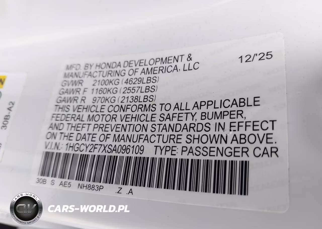 2025 Honda Accord Hybrid Sport-L VIN:1HGCY2F7XSA096109 - 9