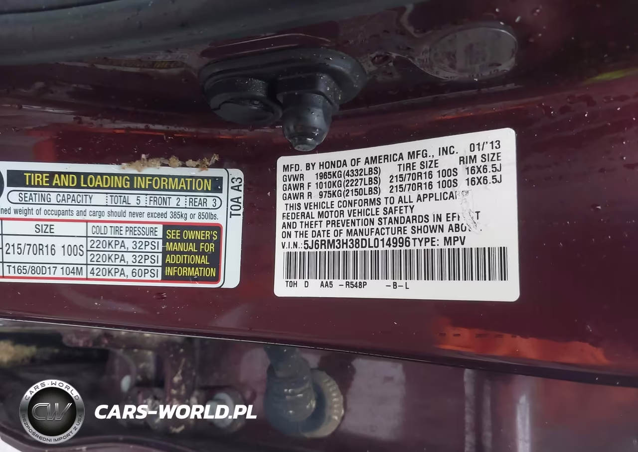 2013 Honda Cr-V Lx VIN:5J6RM3H38DL014996 - 9